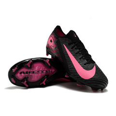 Botas de fútbol Nike Air Zoom Mercurial Vapor 16 Elite negras y rosas para niños, para terreno firme (FG).