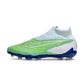 Chuteira Infantil Campo Nike Phantom GX Elite DF FG Branca e Verde - VENI Futebol
