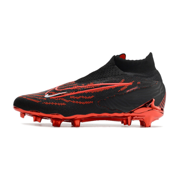Chuteira Infantil Campo Nike Phantom GX Elite DF FG Preta e Vermelha - VENI Futebol