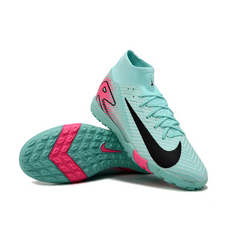Botas de fútbol Nike Zoom Mercurial Superfly 10 Elite para niños, color azul claro y rosa, modelo Turf TF