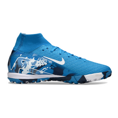 Scarpa da calcio per bambini Nike Zoom Mercurial Superfly 10 Elite Turf TF blu e bianco
