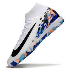 Scarpa da calcio per bambini Nike Zoom Mercurial Superfly 10 Elite Turf TF bianca e blu