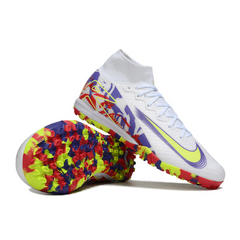 Scarpa da calcio Nike Zoom Mercurial Superfly 10 Elite per bambini, bianca e viola, per terreni duri