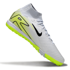Botas de fútbol Nike Zoom Mercurial Superfly 10 Elite para niños, color blanco y verde fluorescente, modelo Turf TF.