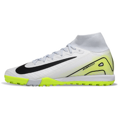 Botas de fútbol Nike Zoom Mercurial Superfly 10 Elite para niños, color blanco y verde fluorescente, modelo Turf TF.
