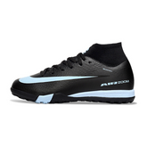 Scarpa da calcio per bambini Nike Zoom Mercurial Superfly 10 Elite Turf TF nera e blu chiaro