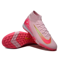 Botas de fútbol Nike Zoom Mercurial Superfly 10 Elite Turf TF para niños, color rosa y verde