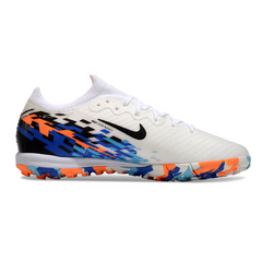 Botas de fútbol Nike Zoom Mercurial Vapor 16 Elite para niños, blancas, azules y naranjas, color césped artificial TF
