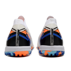 Botas de fútbol Nike Zoom Mercurial Vapor 16 Elite para niños, blancas, azules y naranjas, color césped artificial TF