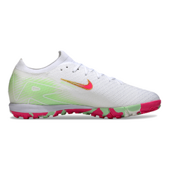Botas de fútbol Nike Zoom Mercurial Vapor 16 Elite Turf TF para niños, color blanco, rosa claro y verde