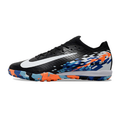 Botas de fútbol Nike Zoom Mercurial Vapor 16 Elite para niños, color negro, azul y naranja, modelo Turf TF