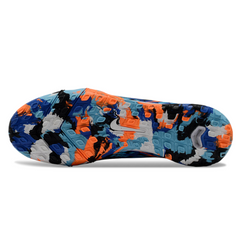 Botas de fútbol Nike Zoom Mercurial Vapor 16 Elite para niños, color negro, azul y naranja, modelo Turf TF