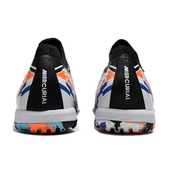 Botas de fútbol Nike Zoom Mercurial Vapor 16 Elite para niños, color negro, azul y naranja, modelo Turf TF