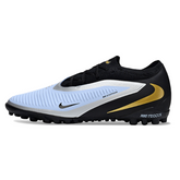 Scarpa da calcio Nike Phantom 6 Pro Kids Turf TF nera e blu chiaro