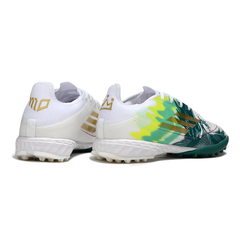 Bota de fútbol Adidas F50 Elite Turf TF blanca y verde