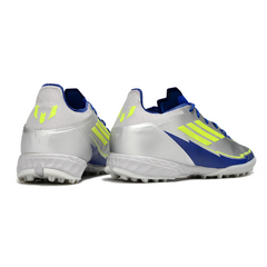 Botas de fútbol Adidas F50 Elite Turf TF color plata y azul