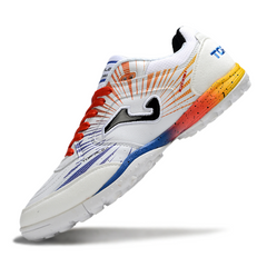 Joma Top Flex White Orange and Blue Turf TF Football Boot