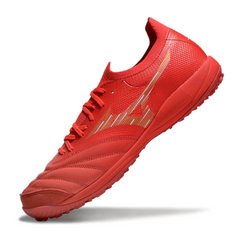 Bota de fútbol Mizuno Neo Sala Turf TF roja y amarilla