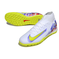 Botas de fútbol Nike Zoom Mercurial Superfly 10 Academy blancas y moradas Turf TF