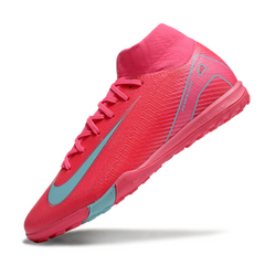 Botas de fútbol Nike Zoom Mercurial Superfly 10 Elite Turf TF rosa y azul claro