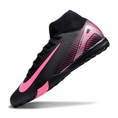 Botas de fútbol Nike Zoom Mercurial Superfly 10 Elite Turf TF negras y rosas