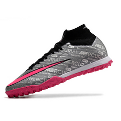 Botas de fútbol Nike Zoom Mercurial Superfly 9 Elite Gris y Rosa Turf TF