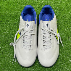 Chuteira Society Nike Tiempo Legend 9 Academy TF Branca e Azul Tamanho 40