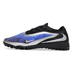 Scarpa da calcio Nike Phantom 6 Elite Turf TF nera, blu e argento