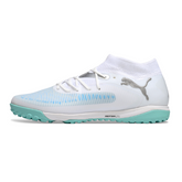 Scarpa da calcio Puma Future 8 Turf TF bianca e blu chiaro