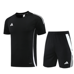 Conjunto Adidas Camiseta + Short Preto e Branco - VENI Futebol