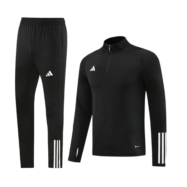 Conjunto de Frio Adidas Blusão + Calça Preta e Branca - VENI Futebol