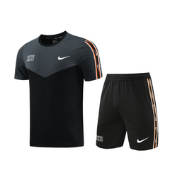 Conjunto Nike Camiseta + Short Cinza e Preta - VENI Futebol