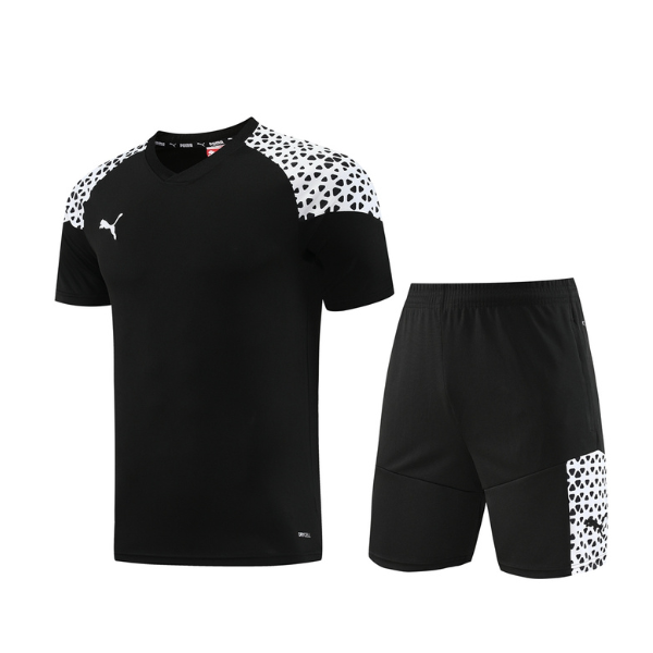 Conjunto Puma Camiseta + Short Preto e Branco - VENI Futebol