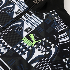 Conjunto de Frio Puma Jaqueta + Calça Preta, Branca e Cinza - VENI Futebol