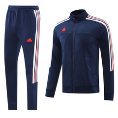 Giacca e pantaloni Adidas Cold Set blu scuro, bianco e rosso