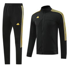 Adidas Black and Yellow Cold Set Jacket and Pants