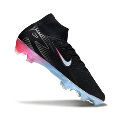 Scarpa da calcio Nike Air Zoom Mercurial Superfly 10 Elite nera, blu e rosa per terreni compatti FG