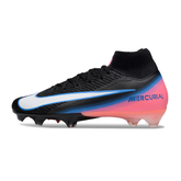 Scarpa da calcio Nike Air Zoom Mercurial Superfly 10 Elite nera, rosa e blu per terreni compatti FG