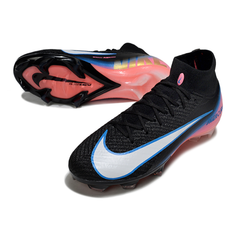 Botas de fútbol Nike Air Zoom Mercurial Superfly 10 Elite negras, rosas y azules para terreno firme (FG).