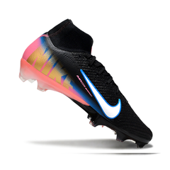Botas de fútbol Nike Air Zoom Mercurial Superfly 10 Elite negras, rosas y azules para terreno firme (FG).