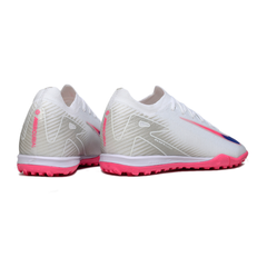 Botas de fútbol Nike Zoom Mercurial Vapor 16 Elite blancas, rosas y azules Turf TF