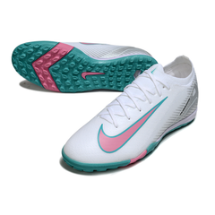Nike Zoom Mercurial Vapor 16 Elite White Blue and Pink Turf TF Football Boot