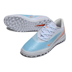 Scarpa da calcio Nike Phantom 6 Academy bianca, blu e arancione Turf TF