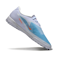 Scarpa da calcio Nike Phantom 6 Academy bianca, blu e arancione Turf TF