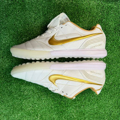 Nike Tiempo 7 R10 Elite White and Golden Turf TF Football Boot Size 43 Eur