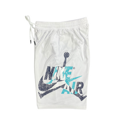 Pantalones cortos Nike Air Jordan blancos, grises y azules