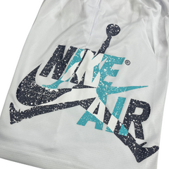 Pantalones cortos Nike Air Jordan blancos, grises y azules