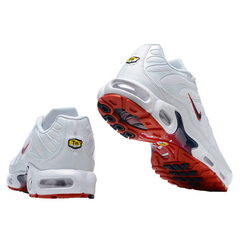 Zapatillas Nike Air Max Plus TN blancas y rojas universitarias