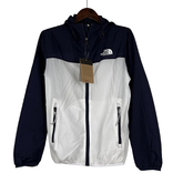 The North Face Blue and White Windbreaker Jacket