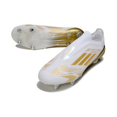 Adidas F50 Elite Laceless White and Gold Mixed Studs SG Football Boot